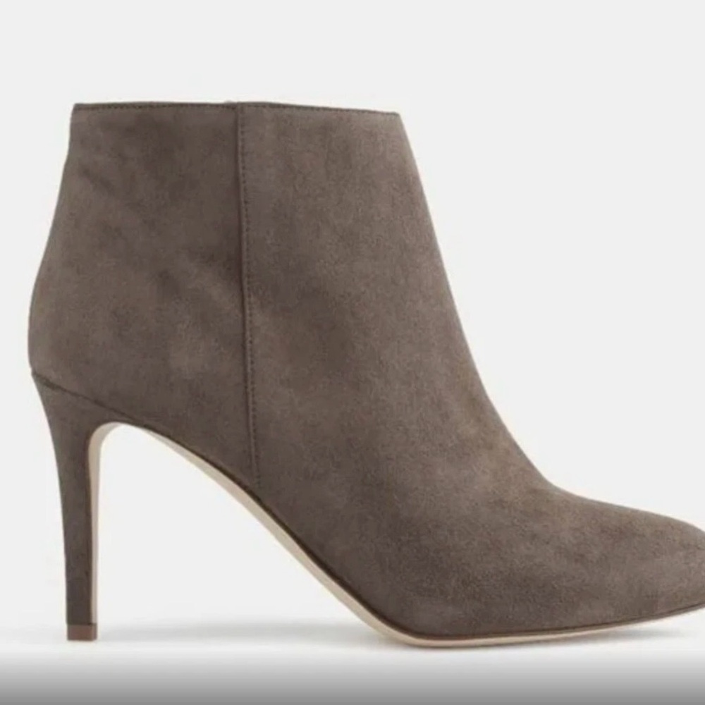 JCrew Metropolitan Gray/Brown Stiletto Ankle Boots